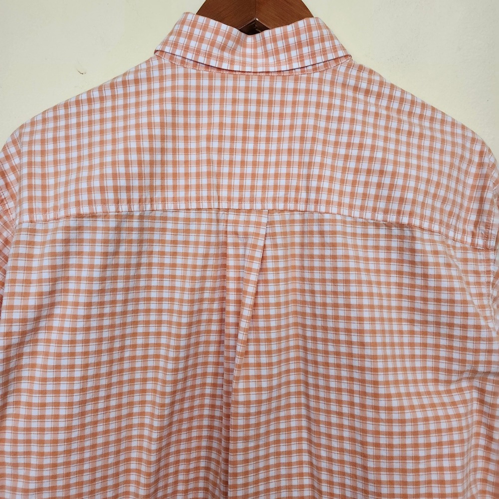 Cinch Orange Gingham Button Down Western Shirt Me… - image 8